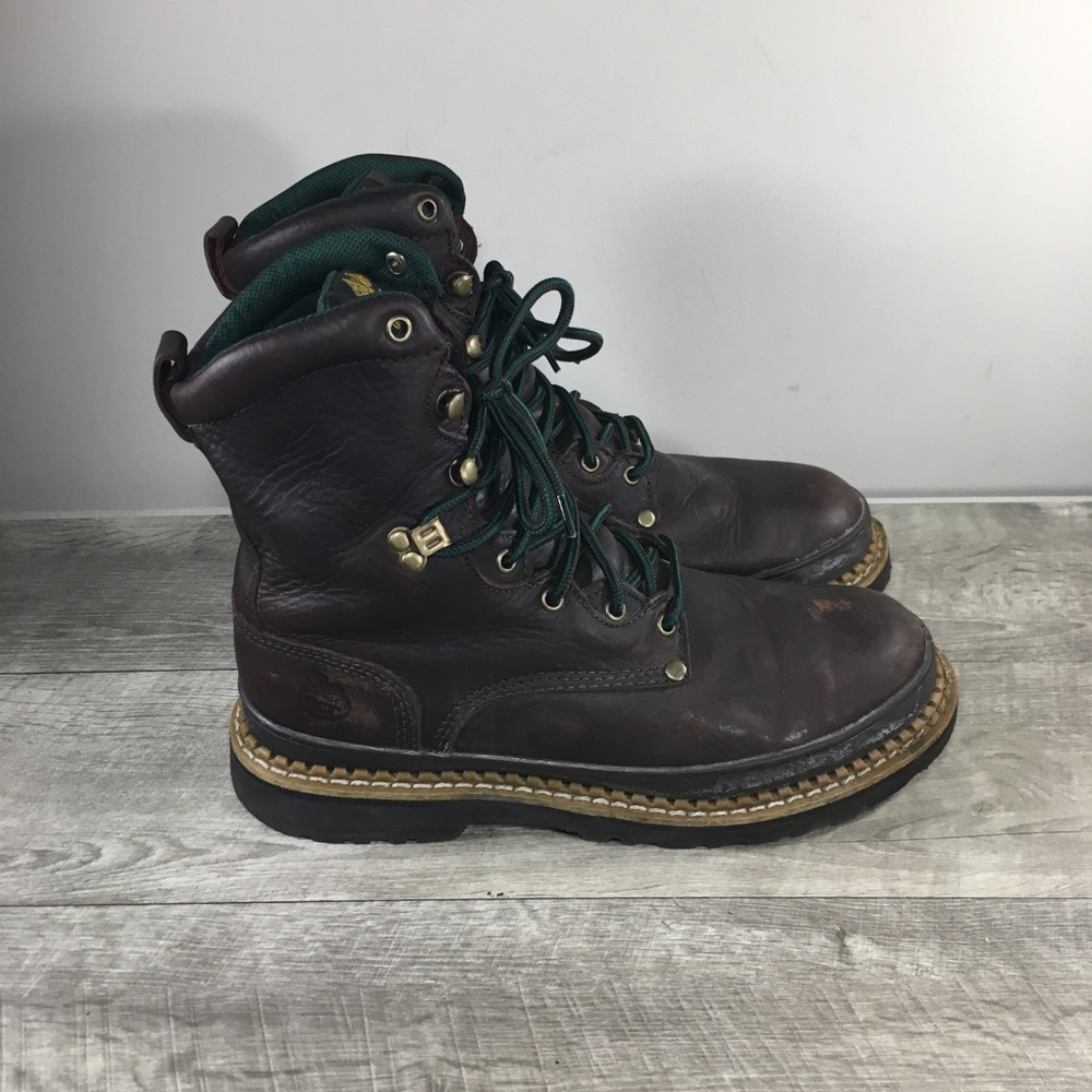 Mens Georgia Giant G8374 Work Steel Work Boots Waterproof Leather Size 10.5 M